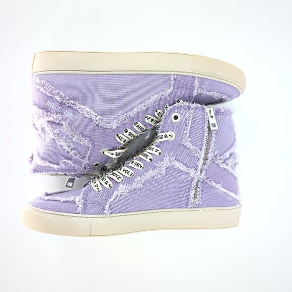 ZADIG & VOLTAIRE High Flash Canvas Sneakers in Boomerang Purple - Size 10 - NIB - Picture 5 of 16